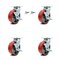 Service Caster 6 Inch Red Poly on Cast Iron Caster Set with Ball Bearings 4 Brake 2 Swivel Lock SCC-30CS620-PUB-RS-TLB-BSL-2-TLB-2 - alternate 6